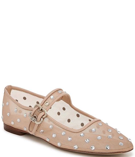 Sam Edelman Michaela Shine Mesh Gem Embellished Mary Jane Flats Dillard S