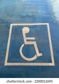 Handicap Parking Symbol Blue Background Stock Photo 2200012695 ...