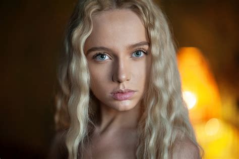 Wallpaper Maria Popova Women Maxim Maximov Blonde Face Portrait