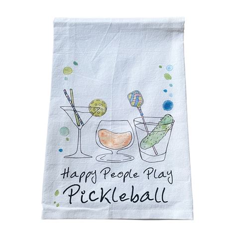 Happy People Play Pickleball Tea Towel Picklewear Carolyn