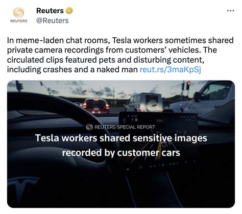 Tesla Workers Were Caught Sharing Private Camera Recordings From