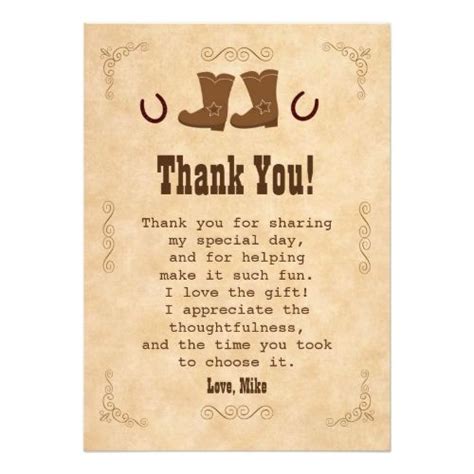 Cowboy Thank You Card Western Old Style Vintage Zazzle Thank You