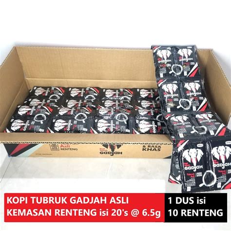 Jual Kopi Tubruk Gadjah Asli Sachet 6 0g 1 DUS Isi 10 Renteng X 20