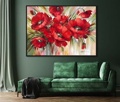 Ukrainian Poppy Oil Painting Original Art Work Ukraine Artist Ukrainian