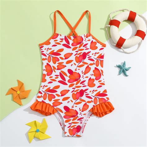 Xijirk Girls Swimsuitswimsuit For Girls Swimsuit With Ruffles Small