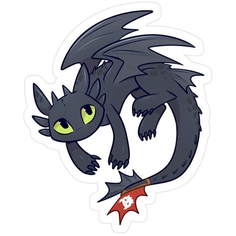 toothless sticker cute dragon drawing   train  dragon