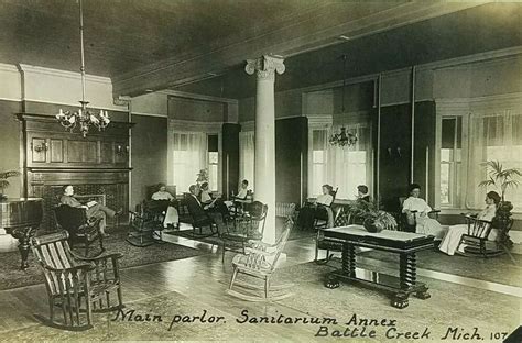 C1900s Rppc Battle Creek Michigan Sanitarium Annex Main Parlor Dr J H