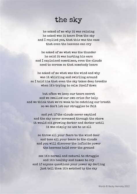 The Sky Original Poem By Becky Hemsley Happy Poems Poems Beautiful