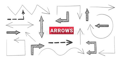 Arrows Hand Drawn Arrows Doodle Curved Arrow Concept Arrows Stock