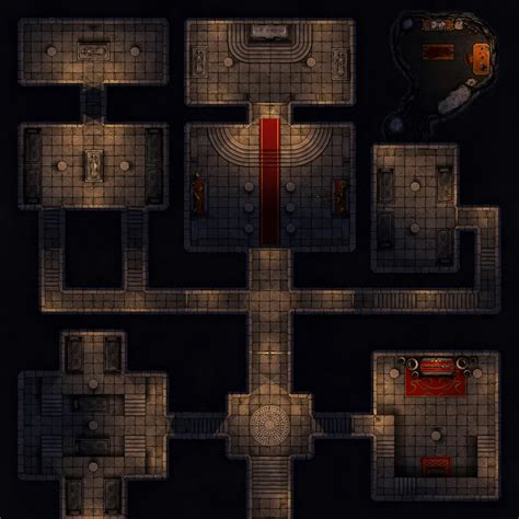 Battlemap Large Crypt By Ronindude Fantasy Map Dungeon Maps Hot Sex