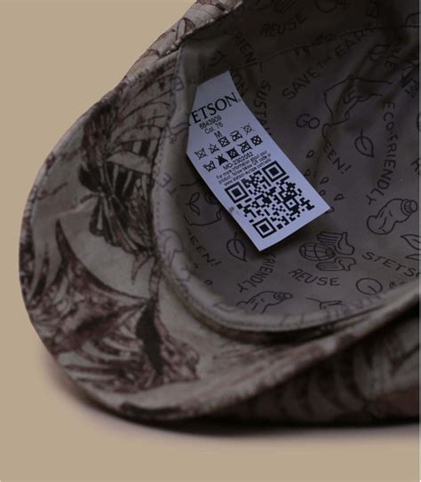 Hatteras Organic Linen Leaves Print Beige Stetson Headict