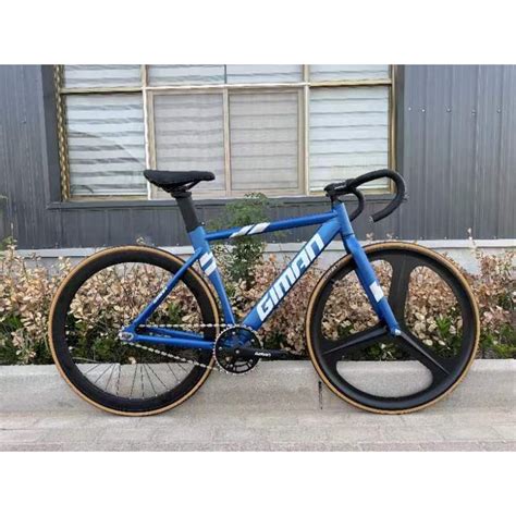 Xe Đạp Fixed Gear Giman Xanh Dương 3 Đao Khung Nhôm Dẹp Xe Đạp Học