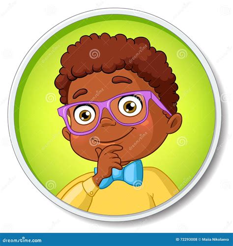 Black Boy Thinking Clipart