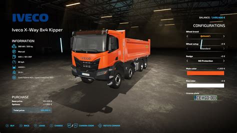 Iveco X Way 6x6 Meiller Kipper V1000 Ls22 Farming Simulator 22 Mod