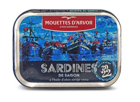 Sardines de saison à l huile d olive Millésime 2022 Les Mouettes d