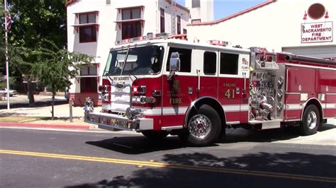 West Sacramento Fire Dept Engine 41 Responding Code 3 With Bell Youtube