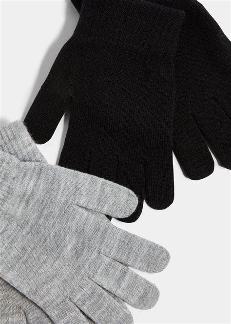 2 Pack Black And Grey Gloves Matalan