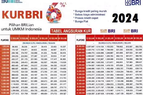 Tabel Angsuran Kur Bri Cicilan Rp Juta Untuk Pinjaman Rp