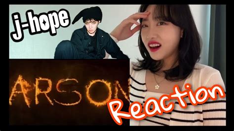 j hope 방화 Arson Official MV Reaction YouTube