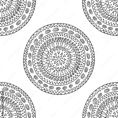 Zenart Vector Boho Seamless Pattern Background Indian Zen Tangle Zen