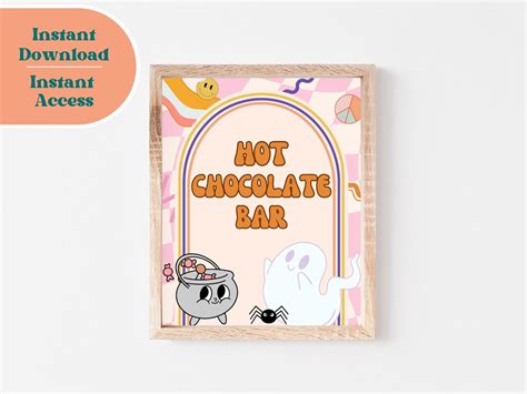 Hot Chocolate Bar Printable Sign Halloween Party Printable Drink Table Printable Sign Etsy