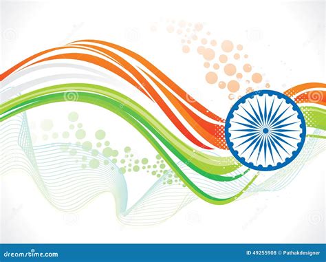 Abstract Artistic Indian Flag Wave Background Stock Vector Image