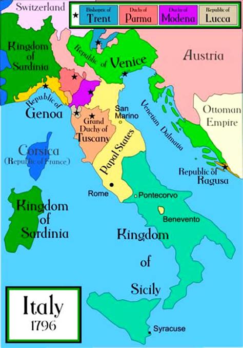 Picture Information: Map of Papal States in 1796 AD