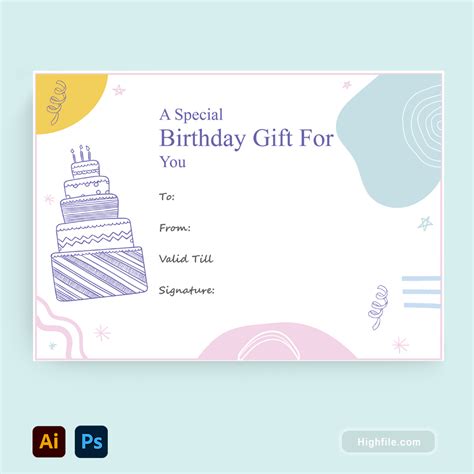 Birthday Gift Certificate Template | Gift certificate template ...