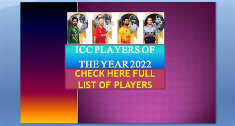 ICC ODI Player Of The Year & ICC Awards 2022 nominees