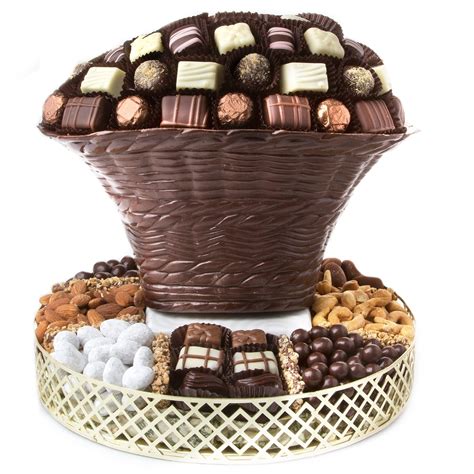 Edible Dark Chocolate Vase Gift Basket • Chocolate Mold Gift Baskets ...