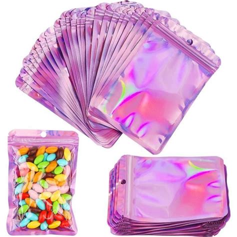 Mylar Foil Ziplock Sacs Sacs Refermables Anti Odeur 100Pcs Odeur