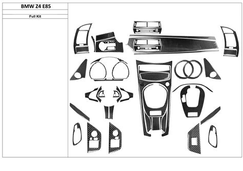 BMW Z4 E85 2003-2008 3D Interior Dashboard Trim Kit Dash Trim Dekor 54 ...