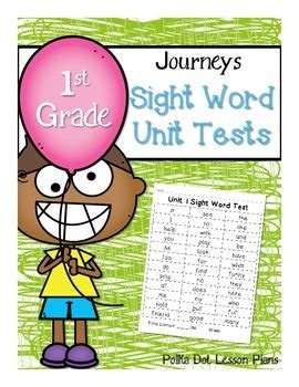 Journeys Unit Sight Word Tests First Grade By Polka Dot Lesson Plans