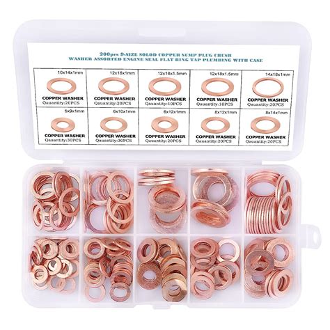 Lordhardware Pcs Copper Crush Metric Washers Assortment Kit Flat