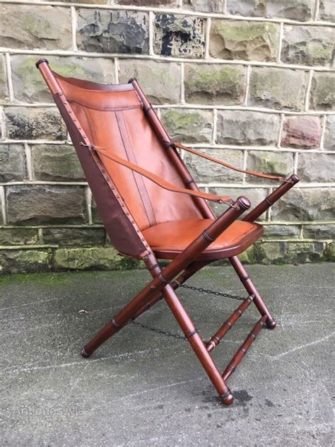 Mahogany And Leather Campaign Chair Antiques Atlas