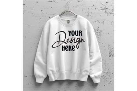 Gildan White Sweatshirt Mockup Graphic By Mockup And Design Store