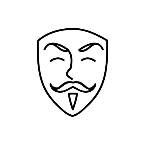 Anonymity Mask Icon Hand Drawn Vector Illustration Editable Line