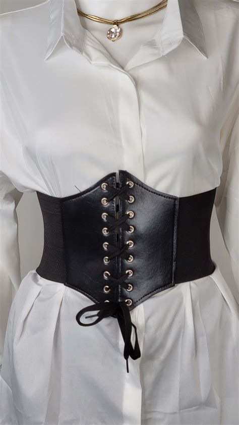 Under Bust Corset Belt Vintage Retro Corset Elastic Waist Black