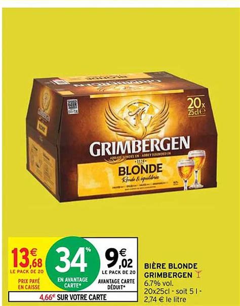 Promo Bi Re Blonde Grimbergen Chez Intermarch Hyper Icatalogue Fr