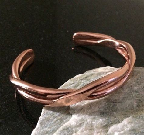 Copper Bracelet Adjustable Gauge Copper Wire Shiny Twisted Double