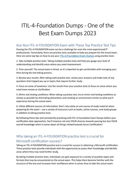 ITIL 4 Foundation Exam Dumps Pdf DocDroid