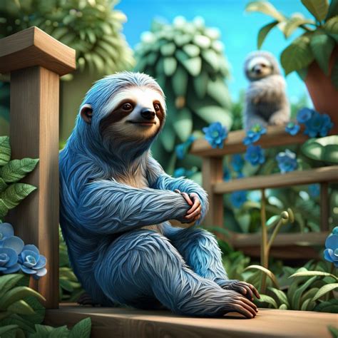 Felix the Blue Sloth - AI Generated Artwork - NightCafe Creator