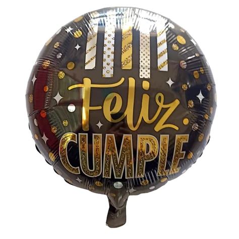 Globo Metálico 18 Feliz Cumple C 3 Pzas La Globeria