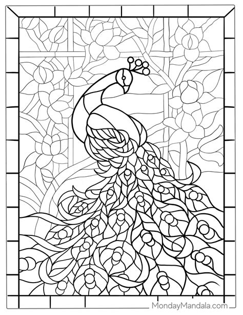 28 Stained Glass Coloring Pages Free PDF Printables Glass Painting