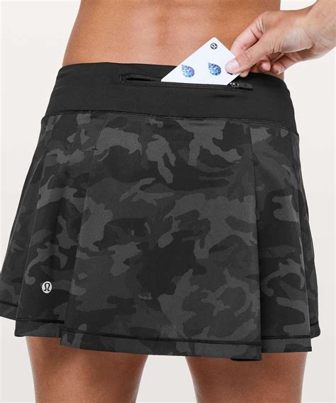 Lululemon Pace Rival Skirt Regular No Panels Incognito Camo Multi Grey Black Lulu