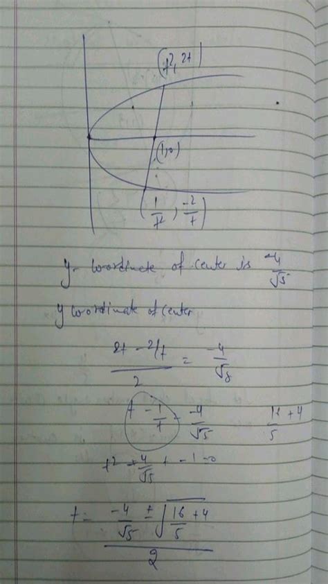 The Length Of The Chord Intercepted By The Parabola Y 2 4x On The Straight Line X Y 1 Is