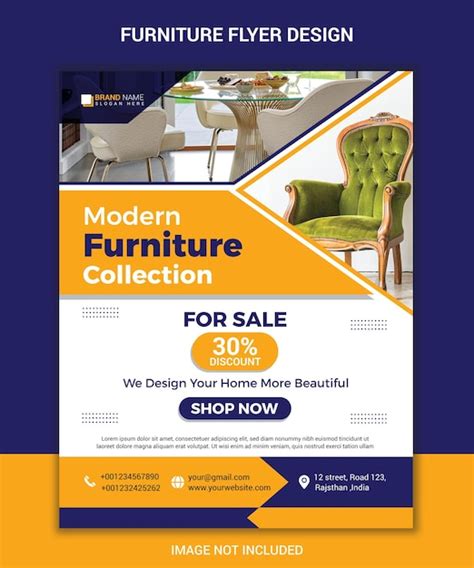 Premium Vector Vector A4 Furniture Sale Flyer Template Design