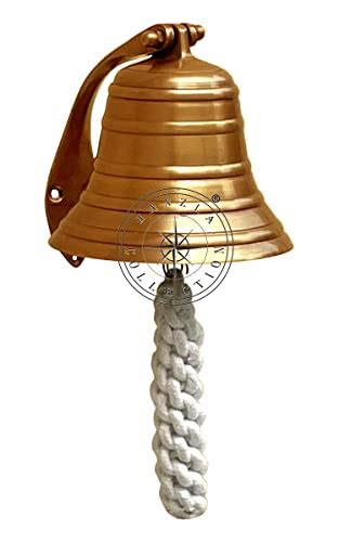 Hanzla Collection Solid Brass Bell Marine Pirate House Wall Mounted