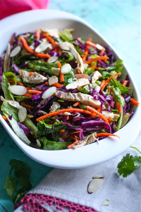 Crunchy Cabbage Chicken Salad With Sesame Dressing