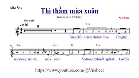 sheet Thì thầm mùa xuân Tone nam - YouTube